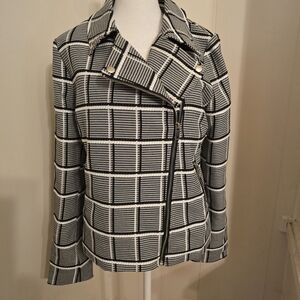 FRNCH Monochrome Checkered Blazer